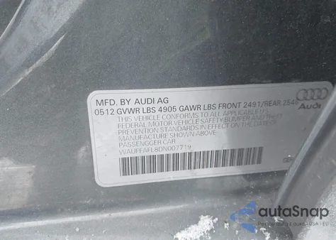 2013 Audi A4 2.0T Premium z USA, uszkodzony, nr VIN WAUFFAFL8DN007719